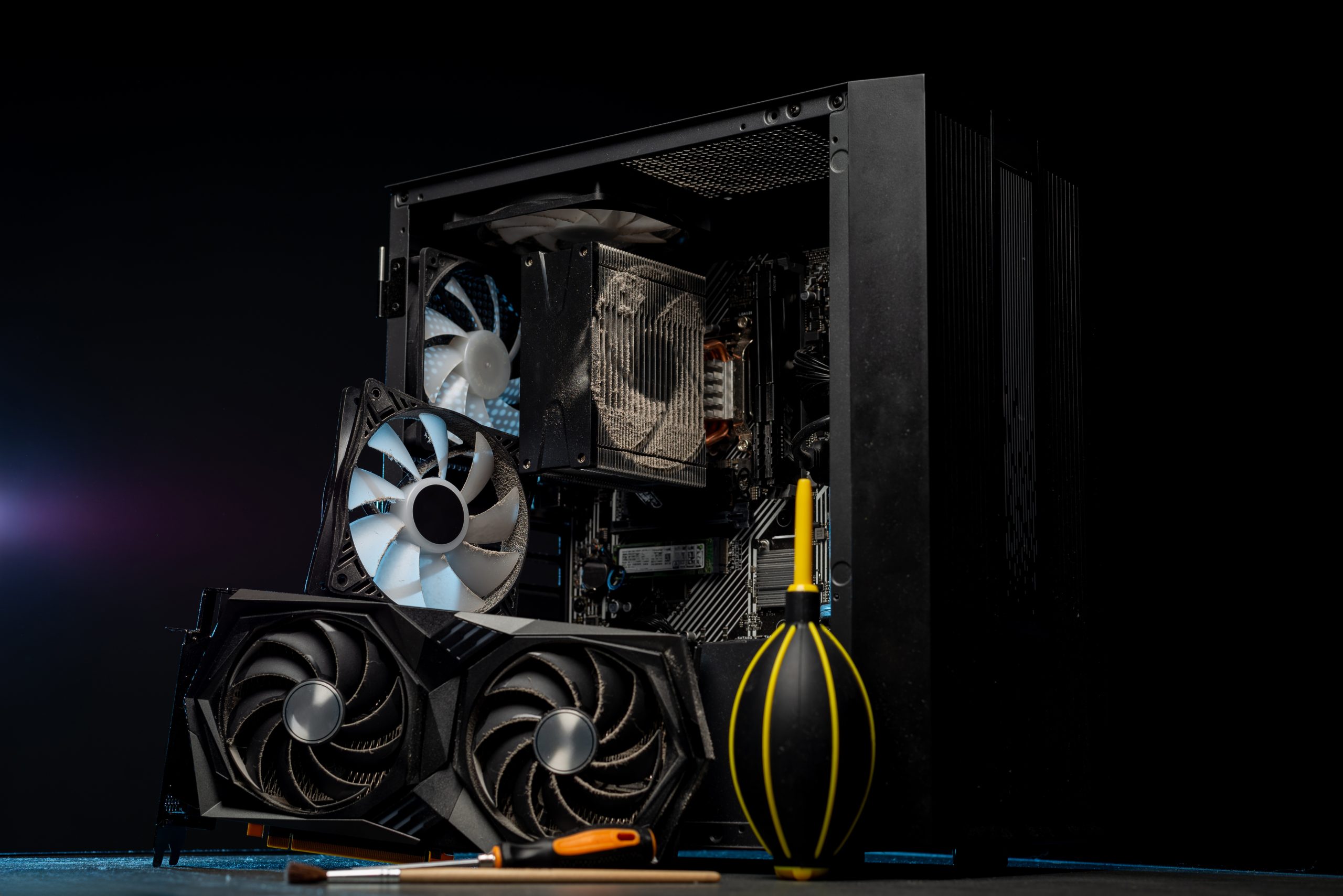 Installing or repair the air cooling system of the personal computer processor.